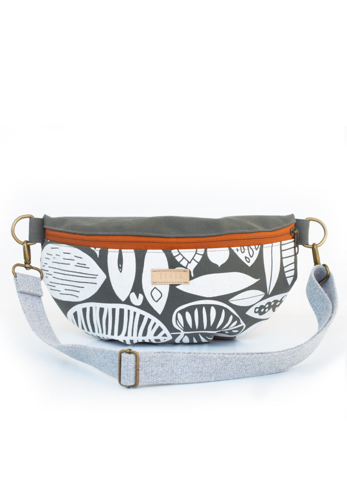 Waist bag Dark Grey Leaves TINTA