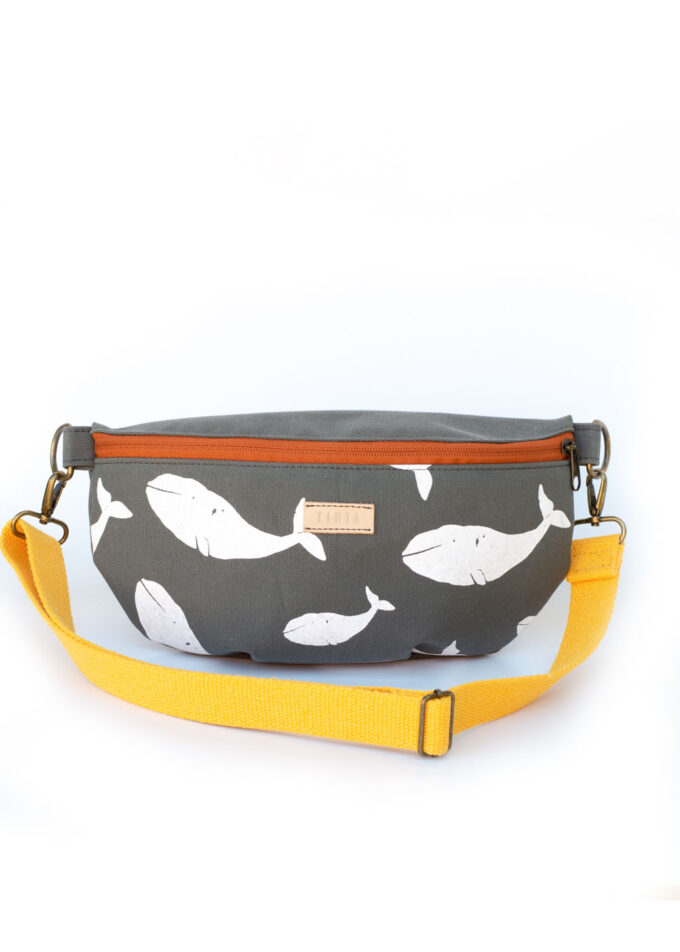 Waist bag - Dark Gray & Whales