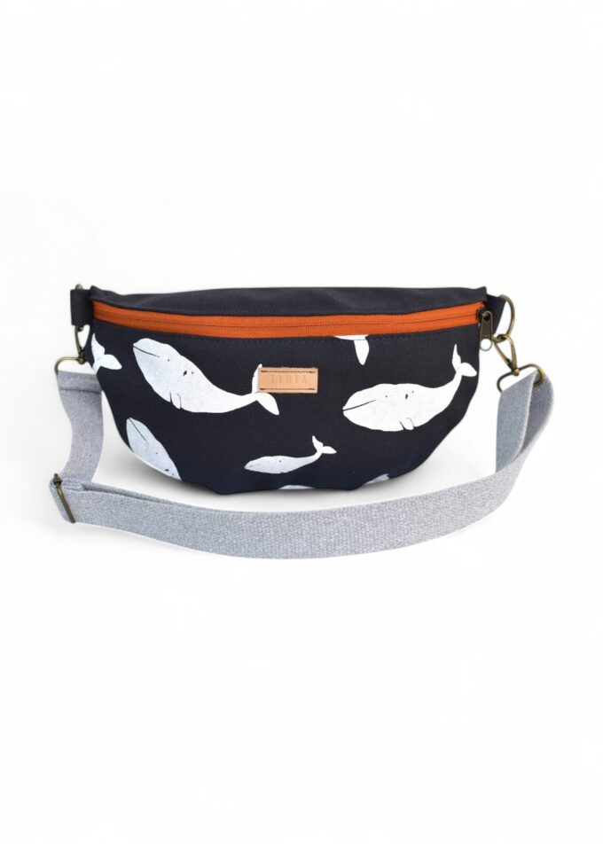 Waist bag - Navy & Whales